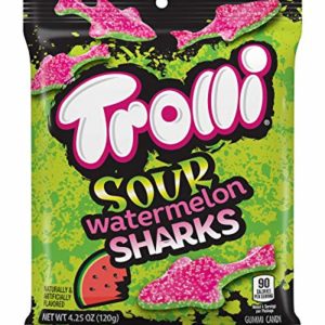 Trolli Sour Watermelon Sharks Gummy Candy, 4.25 Ounce (Pack of 12)