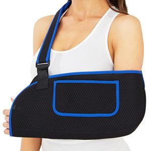 KKOOMI Arm Sling for Shoulder Injury Rotator Cuff Torn Wrist and Elbow Surgery Adjustable Padded Elbow Dislocation and Sprain Brace Shoulder Immobilizer for men&women Arm Support Straps for Left&Right (L/XL)