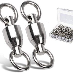 AMYSPORTS Ball Bearing Swivels Connector High Strength Stainless Steel Solid Welded Rings Barrel Swivels Saltwater Freshwater Fishing