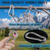 5 Inch 4 Inch Large Spring Snap Hooks, Ekunbuy Heavy Duty Rope Connector 304 Stainless Steel Hook Spring Clips Link Buckle 1/2 3/8 Clip for Hammock Swing Outdoor Travel - Image 5