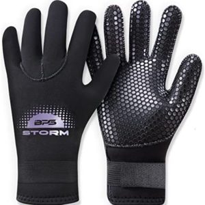BPS Water Gloves, 3mm & 5mm Neoprene Five Finger Wetsuit Gloves for Diving, Snorkeling, Kayaking, Surfing, Winter, Canoeing, Kayaking and Other Water Sports