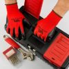 ACKTRA Nitrile Coated Safety WORK GLOVES 12 Pairs, WG003 Yellow/Black, Large - Image 6