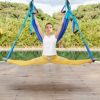 Goplus Aerial Yoga Swing Set, Antigravity Ceiling Hanging Toga Sling with Three Different Lengths of Handle, Yoga Swing/Sling/Inversion Tool, Yoga Hammock - Image 3