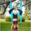 5ft Aerial Yoga Swing Trapeze Hammock Extension Straps for Fitness Exercise, Multi-Loop Climber Strength Daisy Chains Include 2 Safty Carabiners - Image 2