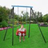 A-Frame Swing Stand Heavy Duty Metal Swing Frame Outdoor Hold up to 440lbs Fits for Most Swings,Saucer Swing Yoga Swing Stand, Sky Blue, 73 inches - Image 9
