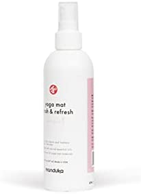 Manduka Yoga Mat Wash and Refresh – 100% Natural Essential Oil Yoga Mat Cleaning Spray, Fitness Equipment and Gym Accessories Cleaner, Non-irritating, Pet Friendly | Lemongrass Scent, 8 oz
