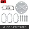 ZEZYXUFM 36" Lyra Hoop Aerial Equipment Sets Single Tab Yoga Ring Dancing Circus Training - Image 3