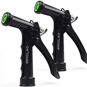 IRRIGLAD Hose Nozzle 2 Pack, Full Size Pistol Grip Water Nozzle Sprayer with Durable 304 Stainless Steel, Adjustable Spray Water Flow for Watering Plants, Showering Pet, Washing Car, Cleaning