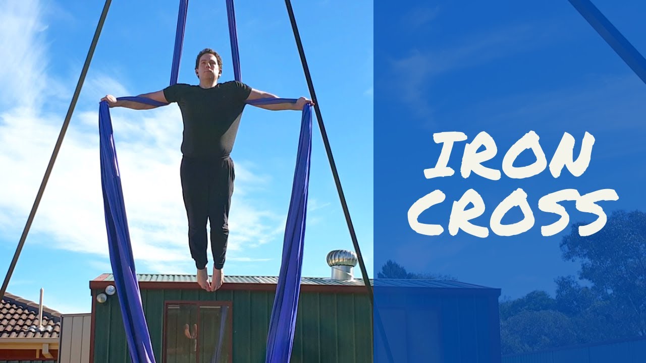 AERIAL SILKS IRON CROSS POSE TUTORIAL How to do T Cross on tissu