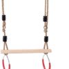 vocheer Climbing Rope Ladder, Kids Tree Swing Seat Swing Rope Ladder for Toddler Wooden Trapeze Bar with Rings for Climbing Frame, Tree House, Dens & Play House（5.9ft）… - Image 5