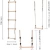 vocheer Climbing Rope Ladder, Kids Tree Swing Seat Swing Rope Ladder for Toddler Wooden Trapeze Bar with Rings for Climbing Frame, Tree House, Dens & Play House（5.9ft）… - Image 8