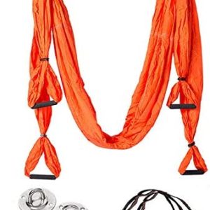 ROBDAE Aerial Yoga Swing Yoga Hammock Inverted Inverted Indoor Swing Hammock Anti-Gravity with Hanging Plate and Extension Belt for Air Yoga Inversion Exercises (Color : Orange, Size : 250x150cm)