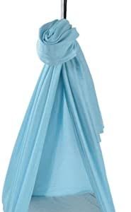 Yoga Hammock Kit, Sturdy Nylon 25KN Yoga Hammock Cool To the Touch Soft Blue with Daisy Chains O for Aerial Yoga for Body Firming(Light blue)