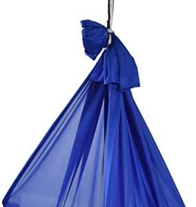 Yoga Hammock Kit, Cool to The Touch Soft Blue Sturdy Nylon Durable Elastic Yoga Hammock with Daisy Chains O for Body Firming for Aerial Yoga(Sapphire)