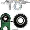ABUSA Heavy Duty Green Swing Hangers Screws Bolts Included Over 5000 lb Capacity Playground Porch Yoga Seat Trapeze Wooden Sets Indoor Outdoor (4 Pack) - Image 2