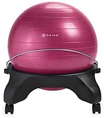 Gaiam Classic Backless Balance Ball Chair – Exercise Stability Yoga Ball Premium Ergonomic Chair for Home and Office Desk with Air Pump, Exercise Guide and Satisfaction Guarantee