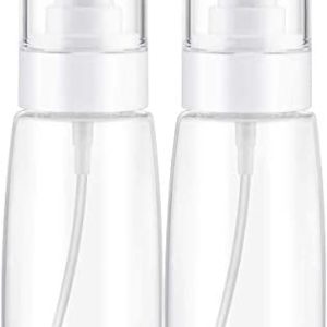 Spray Water Bottle Hair Mister, Fine Mist Stylist Sprayers 360 Empty Small Misting Spritzer, Perfume Atomizer with Pump Clear Containers (2PCS/2oz)