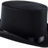 Black Top Hat Satin Costume Magician Fancy Style Party Accessory - Image 2