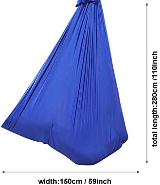 RXIRUCGD Aerial Silks Swing Seat for Kids, Nylon Stretch Hammmock Indoor, L-59'' W-110'' Aerial Yoga Stuff for Girls Exercise - Image 2