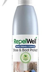 RepelWell Shoe & Boot Protect Stain & Water Repellent (12oz) Eco-Friendly, Pet-Safe Spray Keeps Your Fabric, Leather & Suede Footwear Clean, Dry and Looking Like New