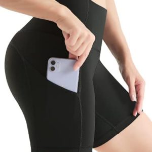 UUE Biker Shorts for Women High Waist Yoga Shorts with Pockets Tummy Control, 5"/6" Women's Gym Run Workout Spandex Shorts