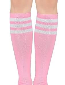 Women Knee High Socks Colorful Long Socks Stripe Tube Socks Athletic Socks for Costum Cosplay