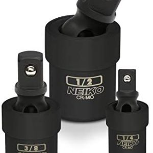NEIKO 02486A Impact Universal Joint-Socket Swivel Set, Socket Extension Set Made From Cr-Mo with Included 1/4-, 3/8-, and 1/2-Inch Sockets, Set of 3