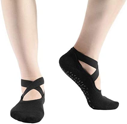 Pauboland Women's Padded Cushion Non-Slip Piyo Barre Pilate Ballet Yoga Socks with Grips - Image 4