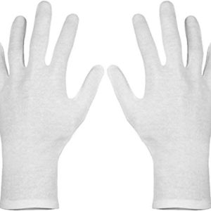 Paxcoo 12 Pairs XL White Cotton Gloves for Dry Hand Moisturizing Cosmetic Eczema Hand Spa and Coin Jewelry Inspection