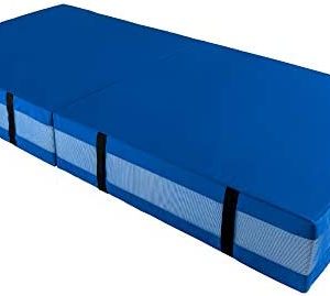 We Sell Mats 12 Inch Thick BiFolding Gymnastics Crash Landing Mat Pad, Safety for Tumbling, Back Handspring Training and Cheerleading, 4 ft x 8 ft, Blue