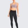 CRZ YOGA Women's Naked Feeling Yoga Leggings 32 Inches - High Waist Goddess Extra Long Ribbed Yoga Pants with Pockets - Image 3