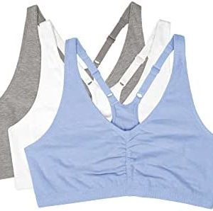 Fruit of the Loom Women's Adjustable Shirred Front Racerback Sports Bra