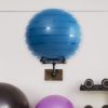 MyGift Wall Mounted Stability Ball Rack, Yoga and Exercise Ball Holder Stand with Industrial Metal Pipe and Burnt Wood - Image 4