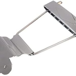 6 String Trapeze Tailpiece for Jazz Archtop Electric Guitar Replacement (Chrome Short)