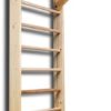 Wooden Swedish Wall Ladder Stall Bars Set for Exercise, Gym – Wood Stall Bar Gymnastics Playground with Gymnastic Rings for Kids Development Physical Therapy – K2200 - Image 3