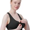 Women's Zip Front Sports Bra Wireless Post-Surgery Bra Active Yoga Sports Bras - Image 7