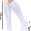 3 Pairs Womens Cotton Knee High Socks, Causal Soild Stripe Tube Knee Socks - Image 2