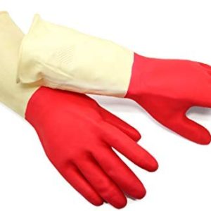 Rubber Gloves - Latex Free Kitchen Cleaning Gloves Household Non-Slip Grip Waterproof Dish Washing Gloves Large 8 1/2" (3-Pack)