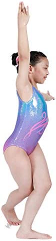 Gymnastics Leotards for Girls One-piece Sparkle Colorful Rainbow Dancing Athletic Leotards 2-11Years - Image 3