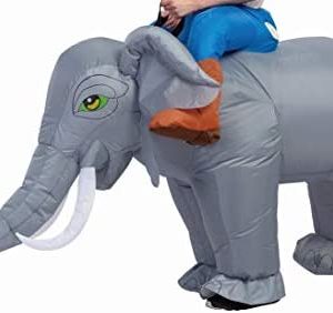 Inflatable Elephant Costume Adult Fancy Dress Game Cosplay Inflatable Costume Silver