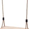 AIPINQI Climbing Rope Ladder for Kids, Wooden Swing Seat, Wooden Trapeze Bar with Rings, Wooden Swing Set for Tree Outside Backyard - Image 5