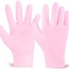 Moisturizing Gloves&Socks, Silicone Gel Gloves for Dry Skin, Cracked Hands and Foot, Full Finger Waterproof Gloves for Hands Foot Care SPA (Pink, Gloves+Socks) - Image 2