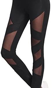 SweatyRocks Women's Mesh Panel Side High Waist Leggings Skinny Workout Yoga Pants