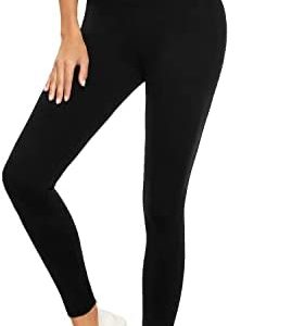 V Cross Waist Leggings for Women-Tummy Control Soft Workout Running High Waisted Non See Through Black Yoga Pants