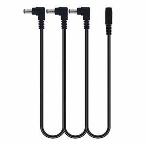 Pigtone 1 to 3 Way Daisy Chain Cable Guitar Effect Pedal Power Supply Splitter Cable Adapter Power Cable Black