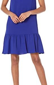 DKNY Women's Fit and Flare Trapeze, S/S Berry Blue, 4
