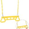 CALIDAKA 21 inch Trapeze Swing Bar Rings,Gym Trapeze Bar and Gym Rings,Playground Trapeze Bar and Rings,Heavy Duty Chain Swing Set Accessories with Locking Carabiners - Image 4
