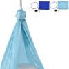 396.00g Yoga Hammock, Nylon Durable Elastic Breathable 25KN Aerial Yoga Hammock with Daisy Chains O Ring for Body Firming Aerial Yoga(Light blue) - Image 9