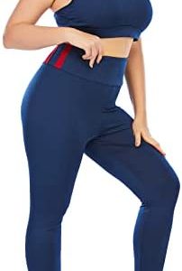 Women Workout Sets 2 Pieces Suits High Waisted Yoga Leggings with Aerial Yoga Swing Set with Ceiling Mount (Blue, XXXXL)