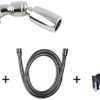 High Sierra's Solid Metal Handheld Shower Head Kit with Slip-Free Grip. Includes All Metal Handheld Shower Head, Trickle Valve, Hose with Silicone Inner Tube, and Holder. Low Flow 1.8 GPM. Chrome - Image 8